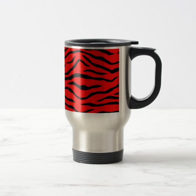 Caneca Térmica Padrão de Tigre Vermelho (Direita)