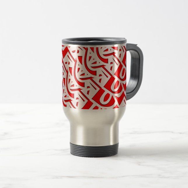 Caneca Térmica Padrão decorativo monograma (Frente Esquerda)