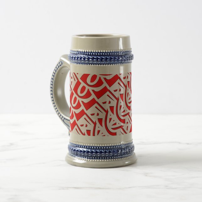 Caneca Térmica Padrão decorativo monograma (Frente Esquerda)