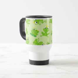 Caneca Térmica Padrão do sapo, Sapos giros, Sapos verdes, Príncip