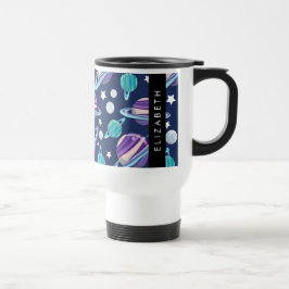Caneca Térmica Padrão Espacial, Planetas, Estrelas, Galáxias, Seu