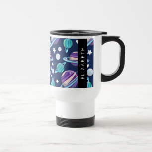 Caneca Térmica Padrão Espacial, Planetas, Estrelas, Galáxias, Seu