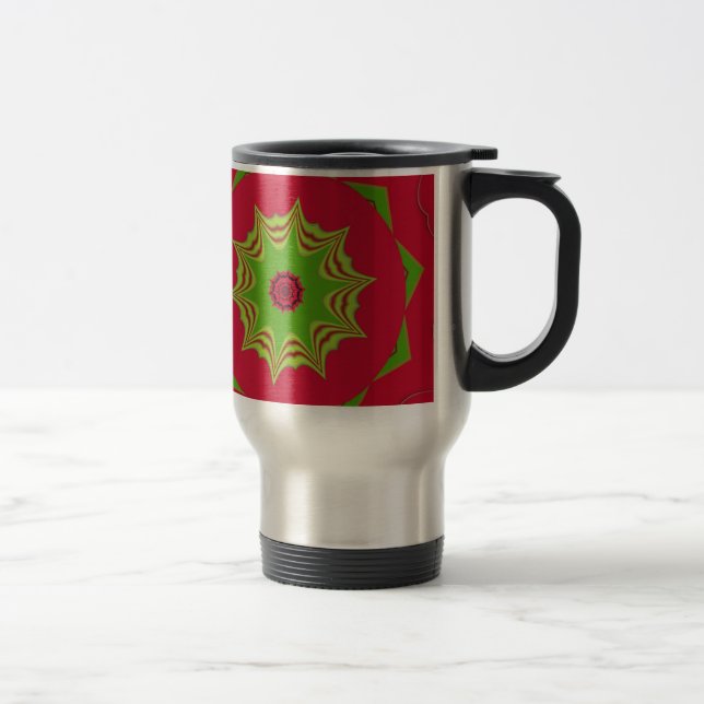Caneca Térmica padrão étnico africano vermelho (Direita)