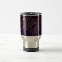 Padrão Floral de Mandala Elegante Dourado e Roxo