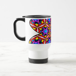 Caneca Térmica Padrão Floral Elegante Abstrato