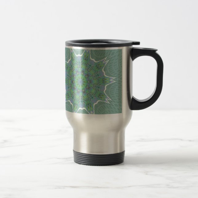 Caneca Térmica Padrão Floral Verde legal (Direita)