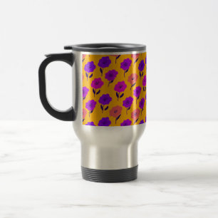 Caneca Térmica Padrão Floral Vibrante