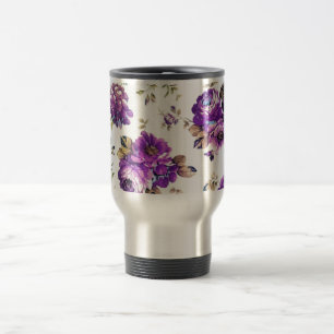 Caneca Térmica Padrão Floral Violeta