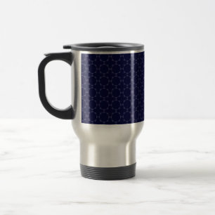 Caneca Térmica Padrão Geométrico Islâmico Azul Escuro