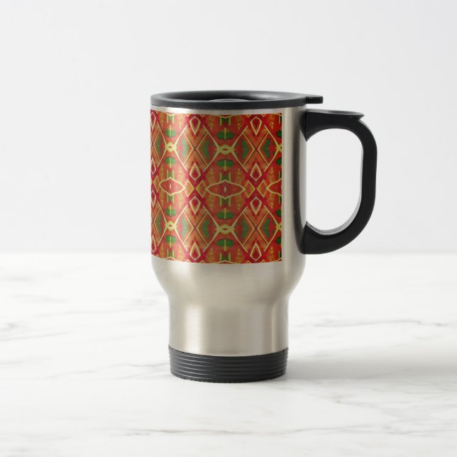 Caneca Térmica Padrão laranja e verde (Direita)