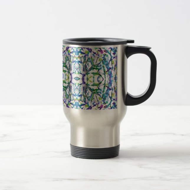 Caneca Térmica Padrão Psicodélico Azul (Direita)