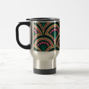 Caneca Térmica padrão verde em forma de concha