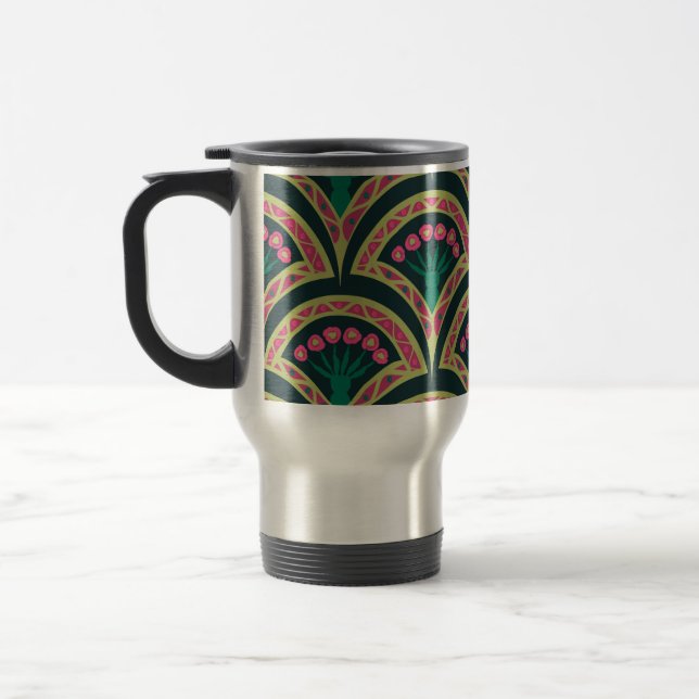 Caneca Térmica padrão verde em forma de concha (Esquerda)