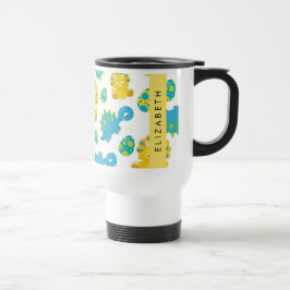 Caneca Térmica Padrões De Dinossauros, Dinossauros Bonitos, Seu N