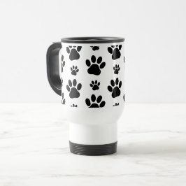 Caneca Térmica Padrões de pata, patas de cão, impressões de pata,