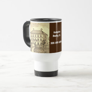 Caneca Térmica Página inicial do esboço Sepia de promoção com