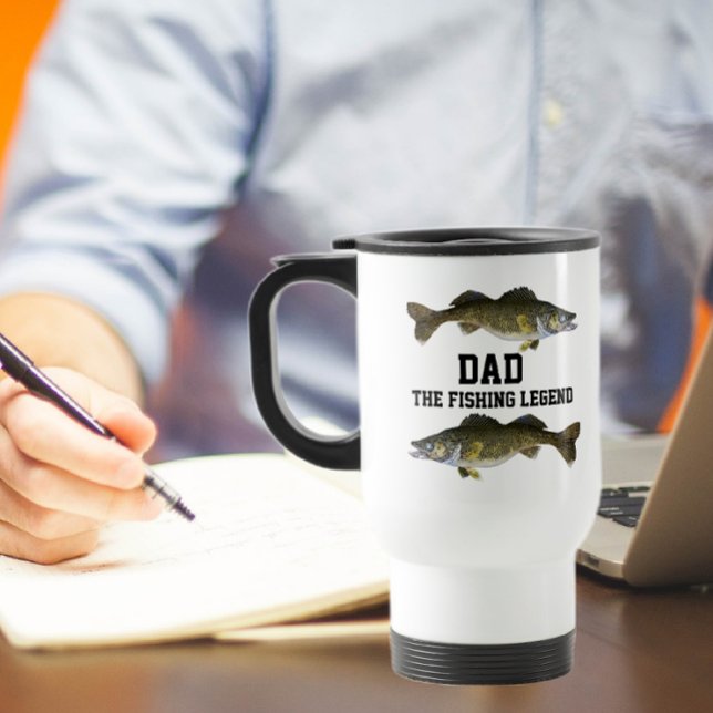 Caneca Térmica Pai De Legenda De Pesca Walleye Dia de os pais (Criador carregado)