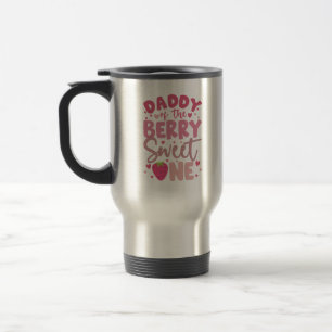 Caneca Térmica Pai Do Berry Sweet One Strawberry Birthday