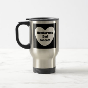 Caneca Térmica Pai Numero Um, Preto e Branco, Viagem de Coração M