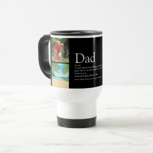 Caneca Térmica Pai Papai Definicao 4 Colagem de Fotos Preto