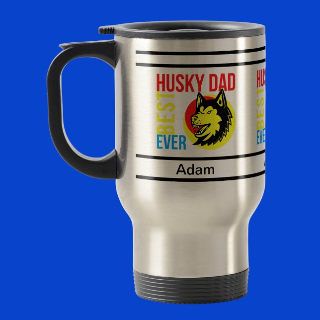 Caneca Térmica Pai personalizado de melhor Rouco, Pai de cães (Criador carregado)