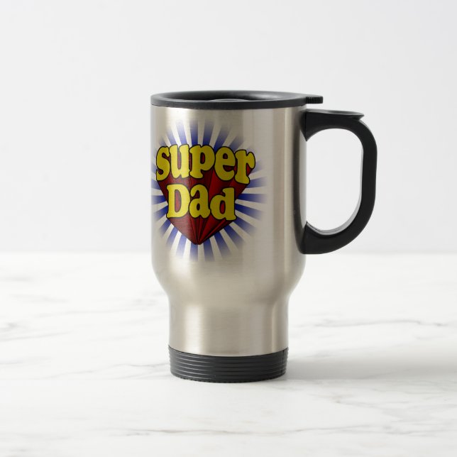 Caneca Térmica Pai super, super-herói vermelho/amarelo/azul (Direita)