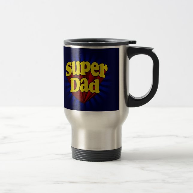 Caneca Térmica Pai super, super-herói vermelho/amarelo/dia dos (Direita)