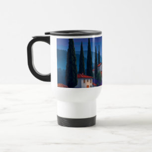 Caneca Térmica Paisagem de Cipreste Mediterrâneo – Noite Azul