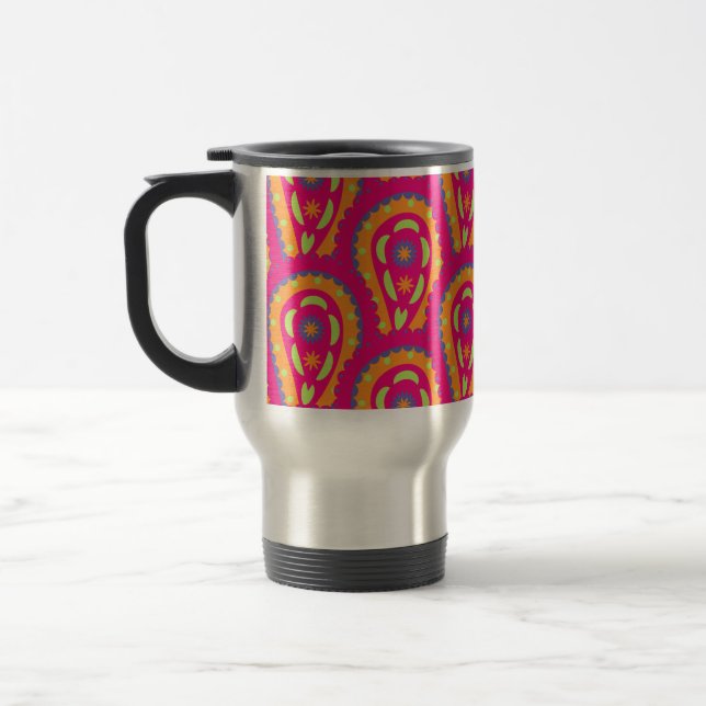 Caneca Térmica Paisley Colorido (Esquerda)