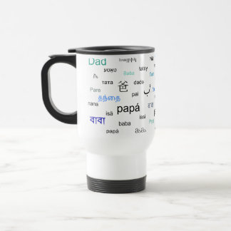Caneca Térmica Palavras para o pai em muitas línguas diferentes
