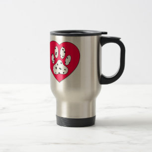 Caneca Térmica Palha Dalmática Impressa Em Coração Vermelho
