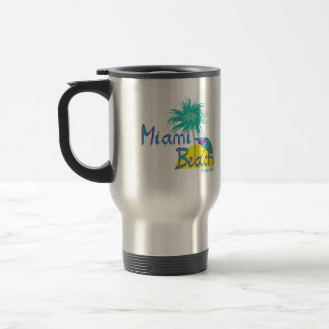 Caneca Térmica Palma de Miami Beach e sol (Esquerda)