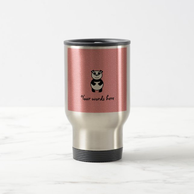 Caneca Térmica Panda com fundo cor-de-rosa da pata (Centro)