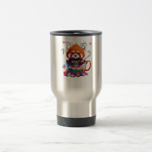 Caneca Térmica Panda Vermelha em café Mug Feliz Natal