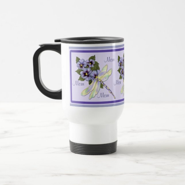 Caneca Térmica Pansies e Dragonfly (Esquerda)