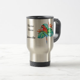 Caneca Térmica Papagaio Exótico Tropical Macaw Personalizado