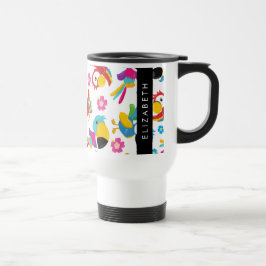 Caneca Térmica Papagaios Coloridos, Papagaios Tropicais, Seu Nome