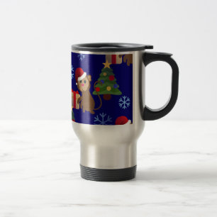 Caneca Térmica papai noel de natal, macaco emoji