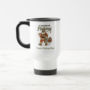 Caneca Térmica Papai Noel Engraçado Preferiria Estar Pescando Pes