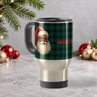 Caneca Térmica Papai Noel Preto Masculino Xadrez Búfalo Preto e V