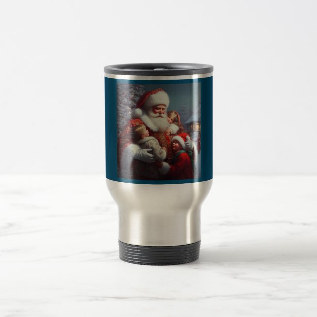 Caneca Térmica Papais noeis de Natal com Crianças 4 (Centro)