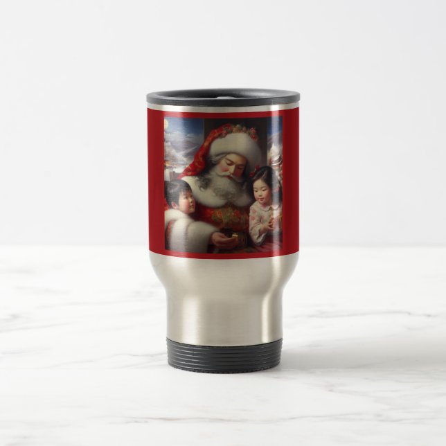 Caneca Térmica Papais noeis de Natal com Crianças 5 (Centro)