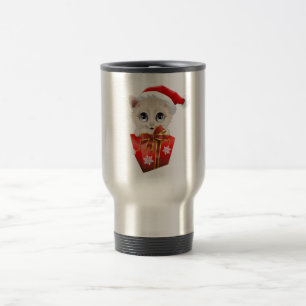 Caneca Térmica Papais noeis de Natal de Kitten com presentes