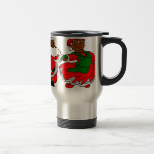 Caneca Térmica papais noeis pretos sra. claus