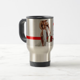 Caneca Térmica Papel espiral branco do Natal de SlipperyJoe