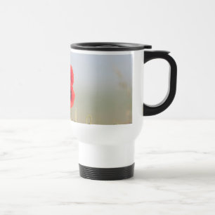 Caneca Térmica Papoulas Vermelhas à luz da manhã