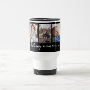 Caneca Térmica Parabéns personalizados, 5 Fotografias Collage Bla