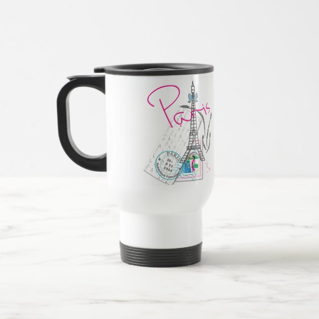 Caneca Térmica Paris com amor e torre Eiffel (Esquerda)