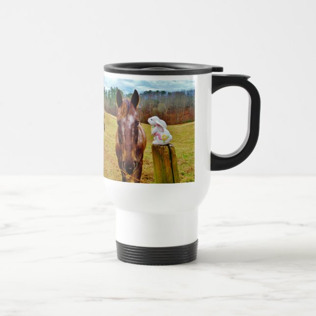 Caneca Térmica Páscoa Bunny e Cavalo Marrom (Direita)