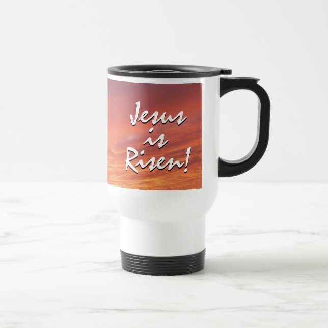 Caneca Térmica PÁSCOA | Jesus é Risen MONOGRAM personalizável (Direita)